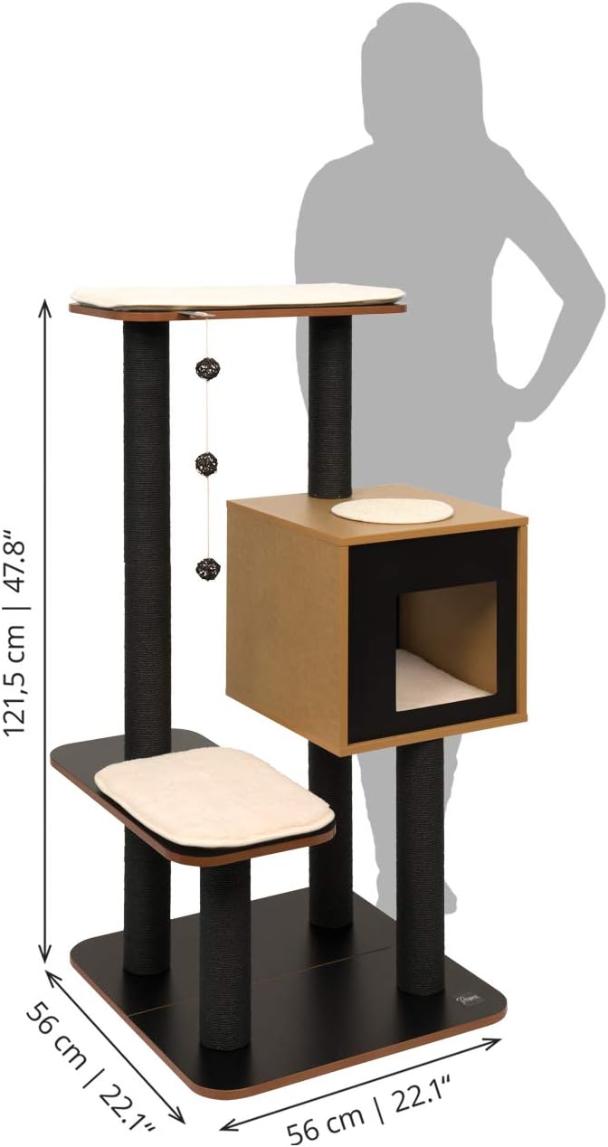 Vesper Cat Tree, High Base, Black , 52046