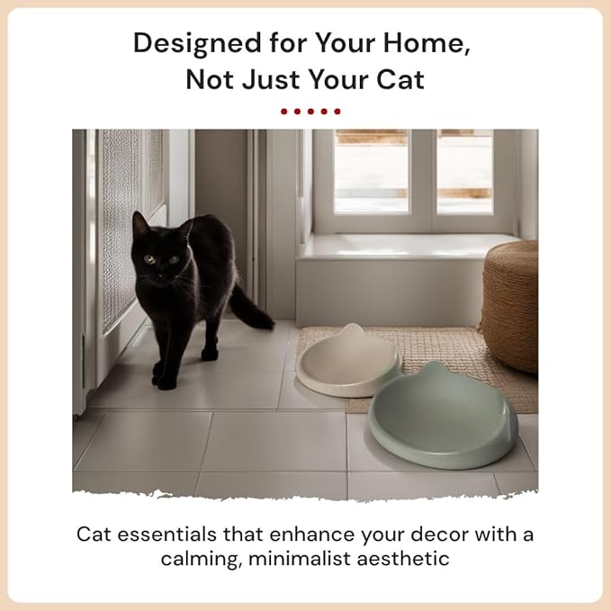 7 Ruby Road Anti Whisker Fatigue Cat Bowls Set of 2 - Wide Shallow Cat Food Bowls for Indoor Cats, Non-Slip Cat Dishes