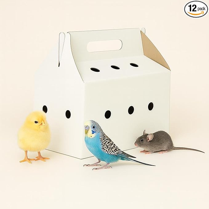 Disposable pet Carriers for Small animals-12 Pack (White)