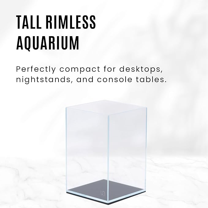 UNS Ultra Clear Rimless Tank - 10.6GAL | 40.5L - 11.81x11.81x17.71 | 30x30x45 CM, 5mm Glass Thickness, Leveling Mat Included - Low Iron, High Clarity Fish Tank w/ 45° Mitered Edge - [30T]