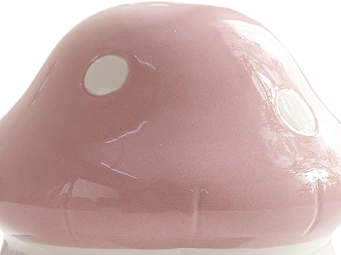 Gralara Ceramic Hamster House Habitat Mushroom Shaped Outdoor Guinea Pig Hideout Hamster Hide Bed for Small Pets Dwarf Rats, Pink