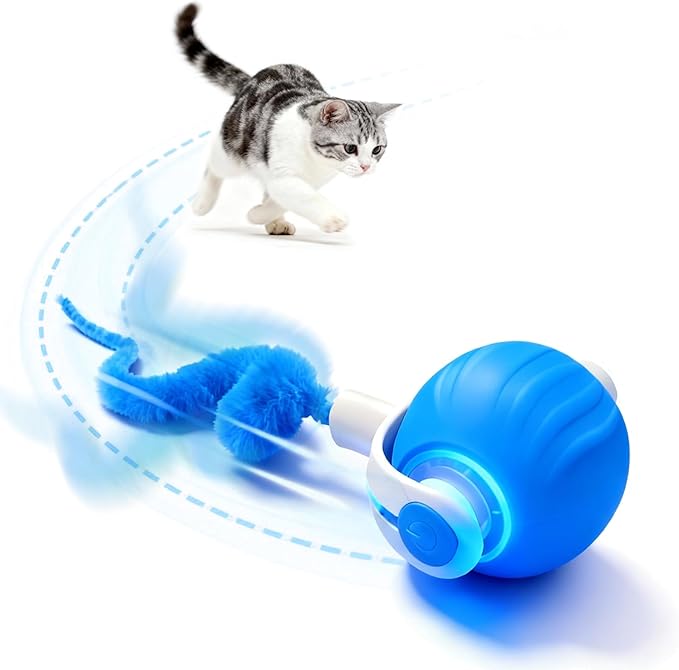 Interactive Cat Toys for Indoor Cats,Automatic Moving Kitten Toys,Cat Toys for Bored Indoor Adult Cats,Smart Rechargeable Cat Enrichment Toys for Small/Medium/Large Cats to Keep Them Busy, Cat Balls
