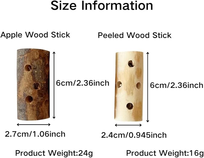 4PCS Apple Wood Small Animals Chew Sticks, Naturally Apple Sticks, Small Pet Chew Teething Toys for Chinchillas, Rabbits, Guinea Pigs, Hamsters