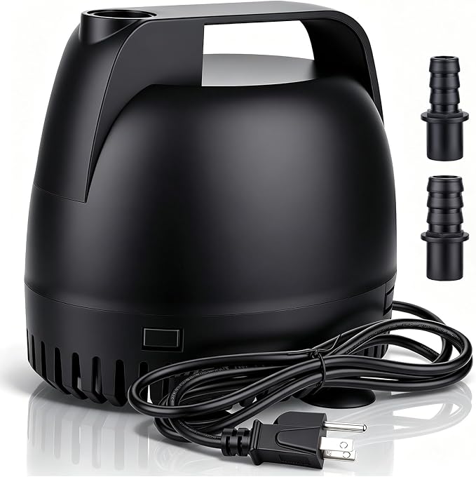 hygger 925GPH Submersible Pump Aquarium, Fish Tank Water Pump Adjustable Flow with 2 Nozzles, 10.4 ft High Lift Quiet Fountain Pump for Aquarium, Pond, Hydroponics, Water Garden