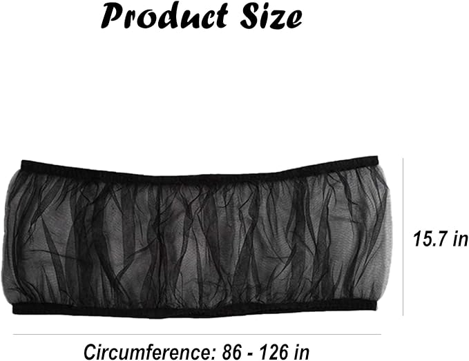 Bird Cage Seed Catcher, Airy Gauze Seeds Bird Cage Cover Guard Dust-Proof Universal Birdcage Accessories Parrot Bird Nylon Mesh Net Cover Stretchy Shell Skirt Traps Cage Basket (XL, Black)