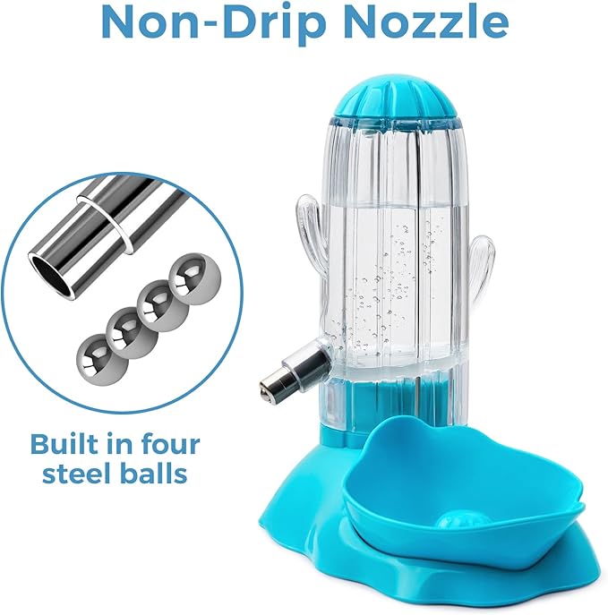 VANNON 2-in-1 Hamster Water Bottle & Food Feeder, 4.6oz/130ml Top-Fill Small Animal Cage Water Dispenser & Food Dish, BPA-Free, Anti-Leak for Hamster, Gerbil, Mouse