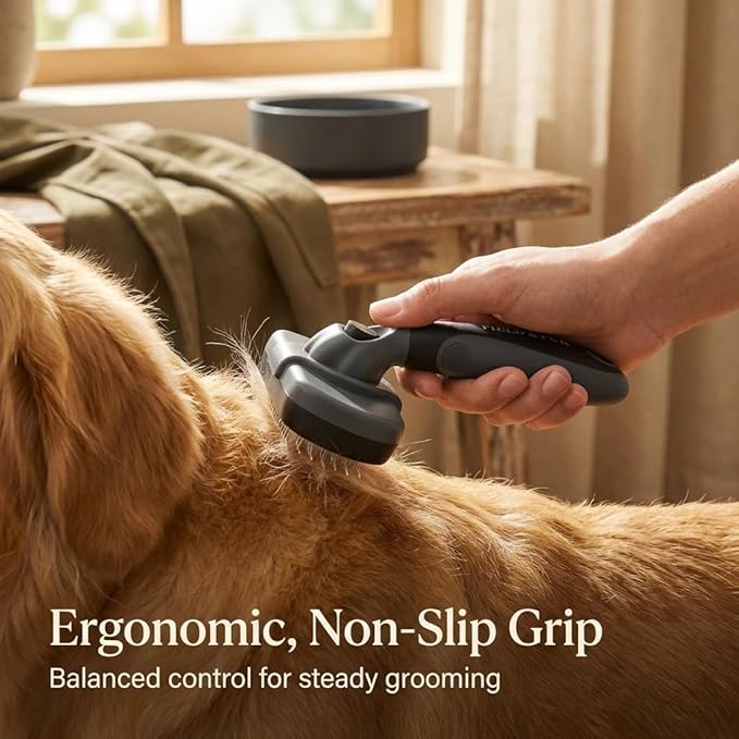 FIELD & FUR Slicker Brush: Essential Dog & Cat Grooming Tool for Shedding, Detangling, and Daily Care - Perfect for Doodles, Poodles, and Puppies with Comfortable Grip and Fine Stainless Steel Pins