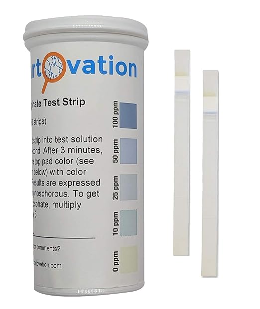 Phosphorus and Phosphate Test Strips, 0-100 ppm, 50-Pack | Made in USA, Water Quality
