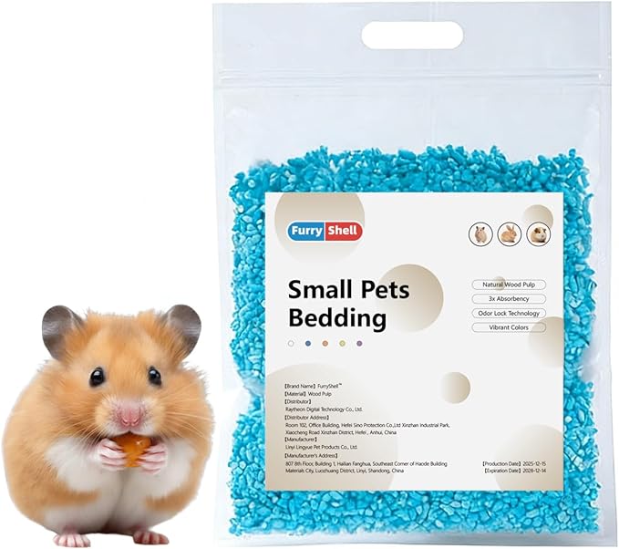 Natural Paper Pellet Bedding for Small Animals - Super Absorbent Odor Control Rabbit Litter, Hamster Bedding, Guinea Pig Cage Liners, Dust-Free(2.2lb) (Blue)