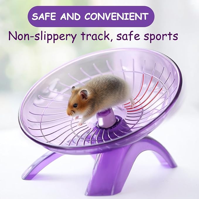 POPETPOP Silent Hamster Running Wheel 7.08 Inch Plastic Exercise Saucer for Small Pets Like Hamsters Gerbils Hedgehogs with Low Noise Design and Smooth Edges