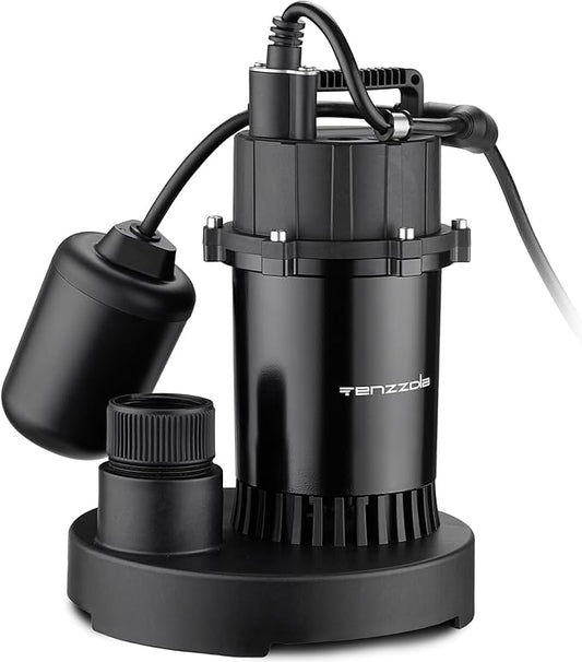 Sump Pump Submersible Utility Water Pump Thermoplastic Portable Electric Water Removal Transfer Pump with 16.4FT Cord for Swimming Pool Basement Garden Pond Tubs Draining, 1 HP 4000GPH