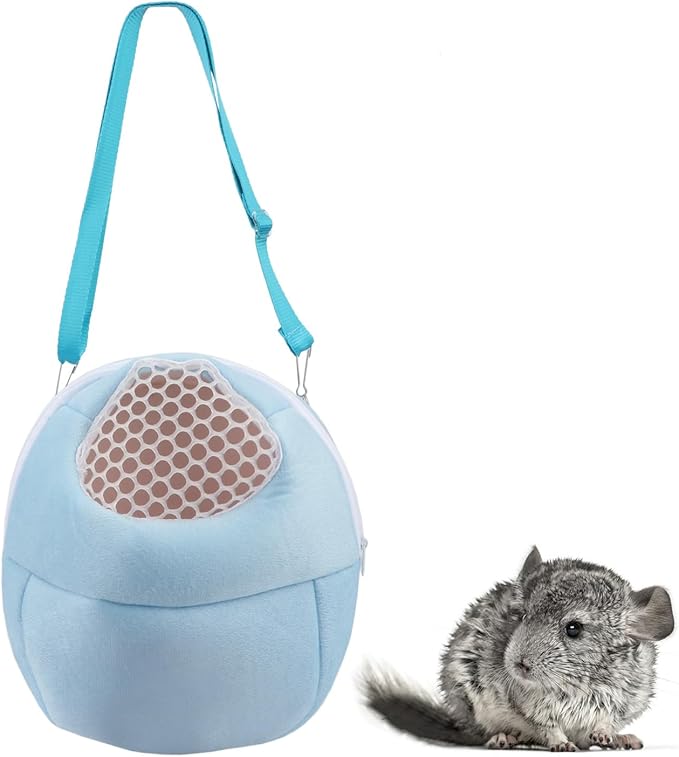 Hypeety Pet Carrier Bag Pet Sling Carrier Backpack Portable Travel Backpack Breathable Outgoing Bag bonding Pouch for Small Pets Hedgehog Hamsters Sugar Glider Chinchilla Guinea Pig (Blue)
