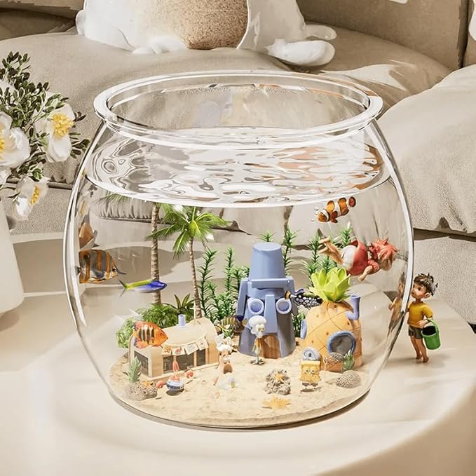 Plastic DIY Fish Bowls - 640oz Round Clear Fish Tanks 5 Gallon Aquarium, Hydroponic Planter, and Multi-Use Container for Flower Vase, Carnival Prizes, Party Centerpieces, and Home Decor