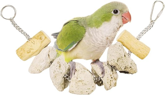 Mineral Block Chew Toys for Sharp Beaks, Bird Beak Grinding Stone, Cage Accessories Calcium Supplement for African Grey, Budgies, Cockatiels, Small to Medium Birds
