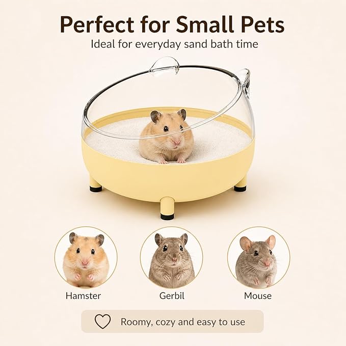 Meow&Woof Hamster Sand Bath Container, Large Sandbox Toilet Gerbil Batheoom, Tiny Chinchilla Dust Bathtub Sand Bath Box for Hamster Cage Accessories 6.5 Inch - Blue