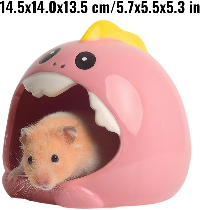 Ceramic Pet Nest for Small Animals - Hamster Ceramic House with Smooth Interior, Enclosed Hideout for Comfortable Shelter and Ventilation