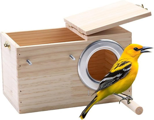 Parakeet Nesting Box - Bird House for Breeding Lovebirds, Cockatiels, Budgies, and Parrotlets – Includes Perch and Easy Access for Care (Style1)