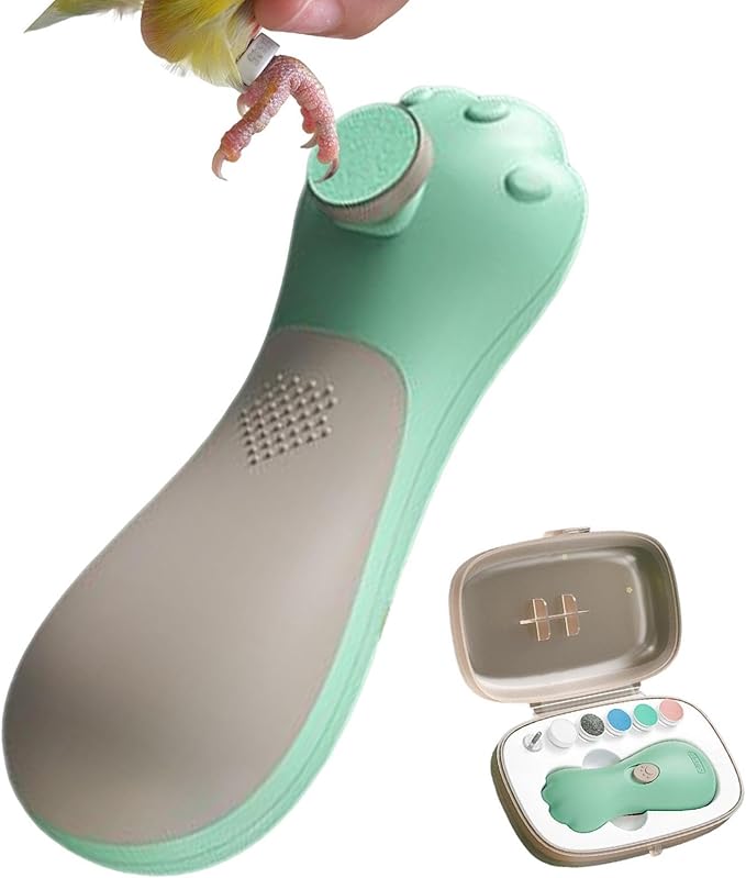Quiet Animals Toenail Shaver - Bird Electric Nail Trimmer, Electric Bird Nail Grinder | Beak Shaping Device, Avian Claw Care Tool, Low Noise Grooming Accessory for Budgerigar, Parakeets, Conure,