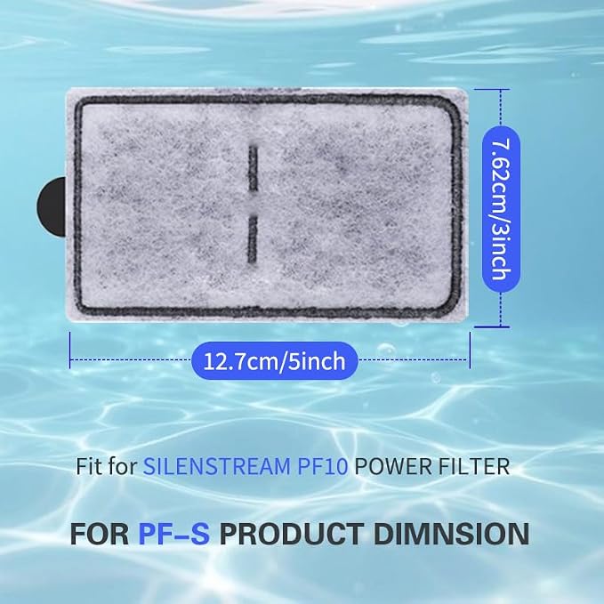 18 Packs PF-S Aquarium Replacement Filter Cartridges Compatible with Top Fin Silenstream PF10 Power Filters Fish Tank Filter Cartridge