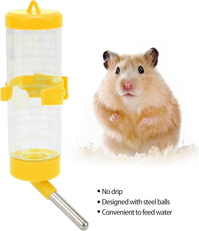 Automatic No Drip Small Animal Water Bottle, Water Dispenser for Hamster, Gerbil, Rat, Chinchilla, Guinea Pig, Rabbit
