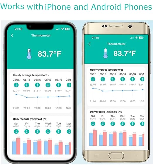 Pool Thermometer Floating Easy Read with Phone App – App Alerts, Accurate Long-Range 1K ft WiFi Wireless Digital Swimming Pool Water Thermometer for Indoor Outdoor Pools, Aquarium and Fridge