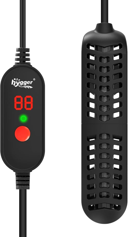 hygger 25W Small Aquarium Heater, Betta Fish Tank Heater with Adjustable Temperature External Controller and Over-Temperature Protection, for 5-10 Gallons Freshwater & Saltwater Fish Tank Turtle Tank