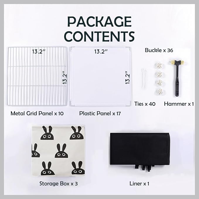 MEEXPAWS Guinea Pig Cages Small Animal Playpen with Waterproof PVC Liner & Storage Space, C&C Cage for Guinea Pigs, Hedgehog, Hamsters, Ferrets,Indoor Enclosure Wire Yard Playpen