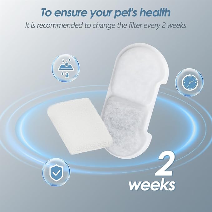 SEIRMEP Stainless Steel Cat Water Fountain, 101oz/3L Automatic Pet Water Fountain, Dog Water Fountain for Cats, Small Dogs (The Set Only Include Official 4 Packs Replacement Filters & Sponges)