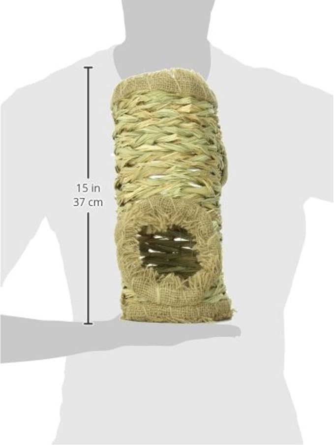 Prevue Pet Products Hendryx Nature's Hideaway Grass Tunnel Toy - for Guinea Pigs, Dwarf Rabbits, Rats, Ferrets, Woven Hay & Grass, Natural Hide & Explore Toy