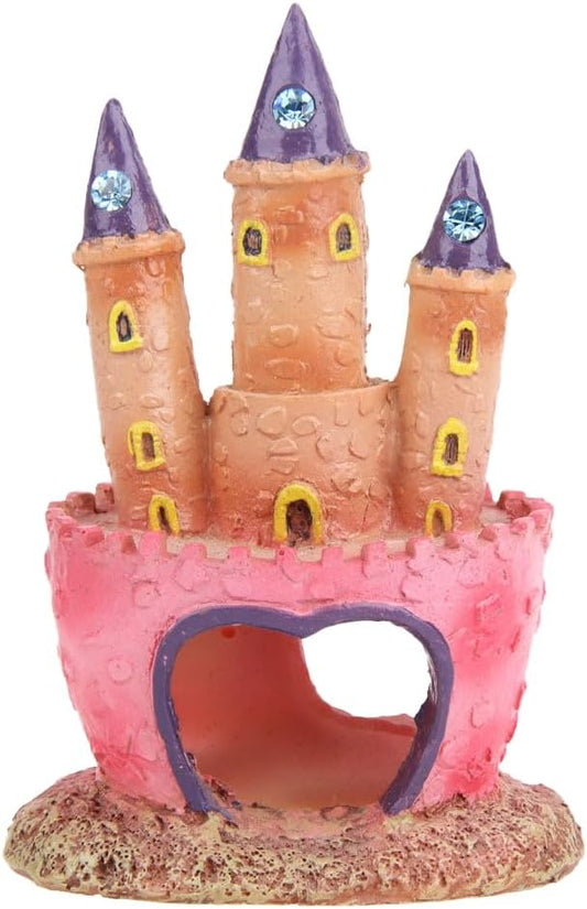 3D Resin Aquarium Decoration Castle – Cartoon Fish Tank Ornament, Non-Toxic Safe for Freshwater/Saltwater Tanks, Colorful Design, Enhances Underwater Environment (Multicolor)