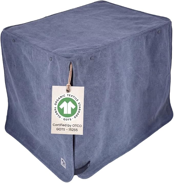 Molly Mutt Dragonstone Dog Crate Cover, GOTS-Certified 100% Organic Cotton Canvas Cover for Dog or Puppy Kennel and Cage, Washable, Free of Harmful Chemicals, Huge, Fits 36"x23"x25" Crate