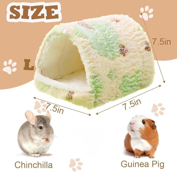 Meow&Woof 2 Pack Cozy Small Animal Beds with Hock, Winter Guinea Pig House, Hamster Sand Bath Container, Large Sandbox Toilet Gerbil Batheoom, Tiny Chinchilla Dust Bathtub Sand Bath Box for Hamster Ca
