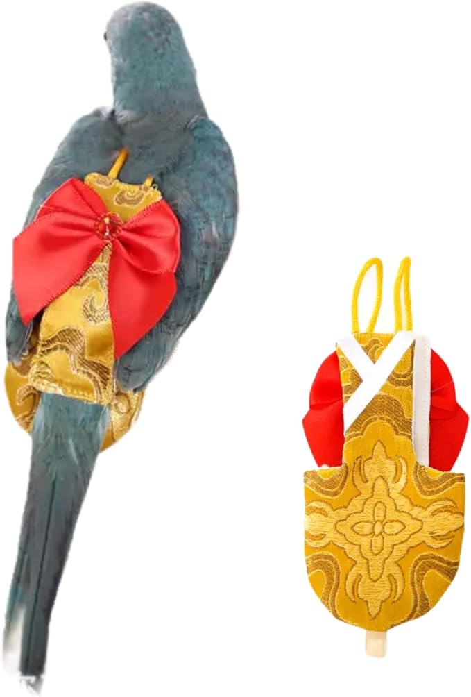 Bird Flight Suits Diapers, Parrot Flight Suits Diapers for Rosellas, Cockatiels Flight Suits, Parrot Clothes, Bird Training Nappy Suit Liners Clothes (X-Large)