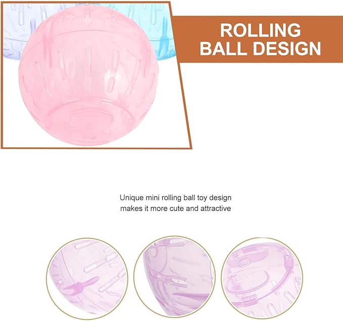 2 Pcs Hamster Exercise Ball, 4 Inch Dwarf Rat Hamster Running Ball, Small Animals Toys for Sugar Gliders Mice Gerbils & Other Small Pets – Must-Have Pet Rat Accessories