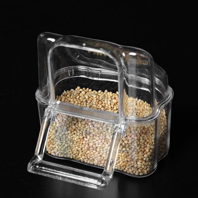 Parakeet Food Dispenser No Mess Feeder with Perch Feeding for Conure Cockatiel Install Out of Cage Bird Feeder for Outside Squirrel