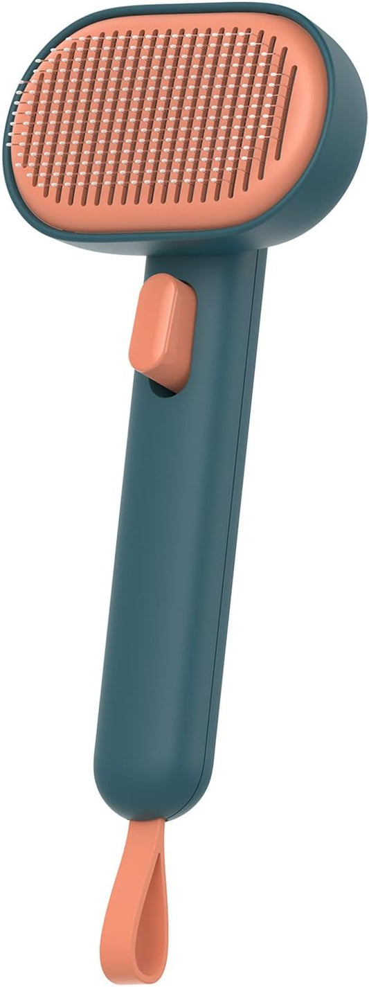 Aumuca Skin Friendly Self-Cleaning Slicker Brush for Dogs & Cats, Gentle Pet Grooming Tool for Shedding & Deshedding, Efficient Hair Remover for Long & Short Haired Pets