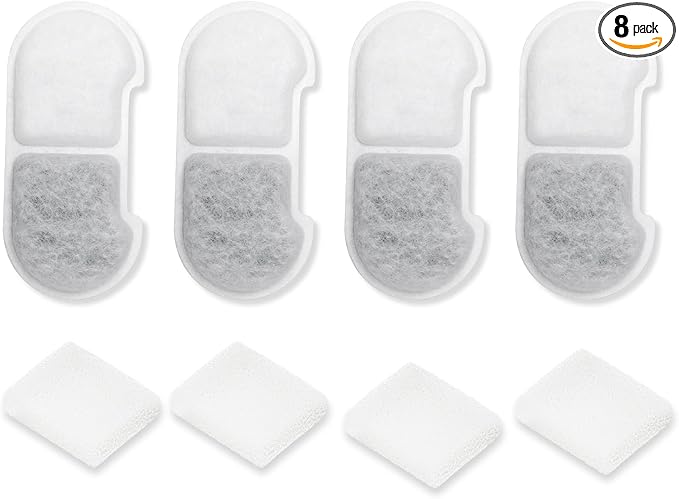 SEIRMEP Stainless Steel Cat Water Fountain, 101oz/3L Automatic Pet Water Fountain, Dog Water Fountain for Cats, Small Dogs (The Set Only Include Official 4 Packs Replacement Filters & Sponges)