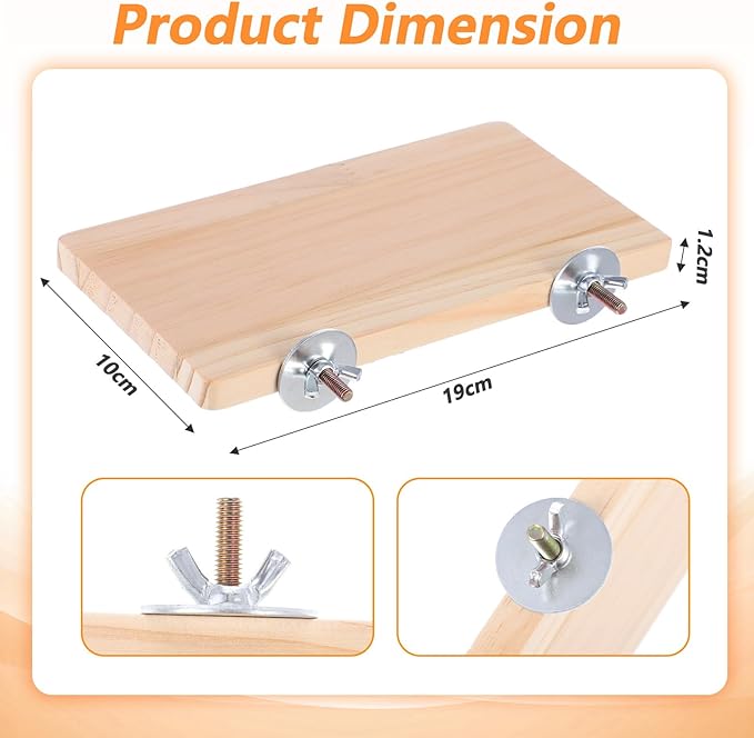 Wooden Parrot Perch Corner Bird Perch Platform Flat Stand 7.48 × 3.93 Inches Wood Perch Birds Platform Parrot Stand for Bird Cages Corner Shelf for Parakeet Cockatiel Lovebird Rat Hamster