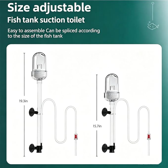 Gravel Vacuum for Aquarium Fish Tanks Gravel Vacuum Cleaner Set with USB for Remove Dirt, Change Water, Wash Sand, Water Shower, Water Circulation
