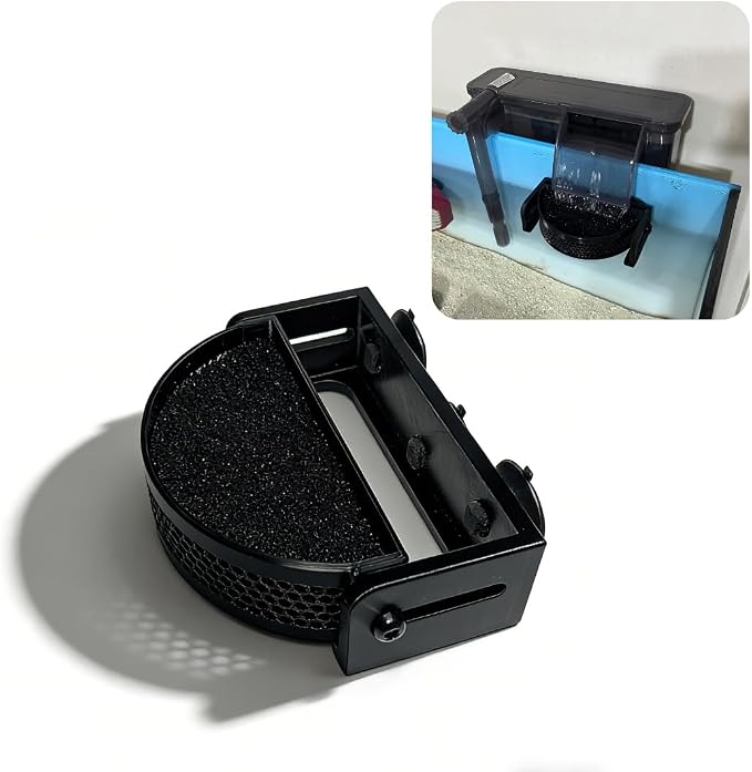 Aquarium Filter Baffle with Suction Cups, Fish Tank Flow Controller | Fish Tank Flow Controller, Water Surface Calmer & Flow Reducer for Betta Fish and Shrimp (Black, Medium)
