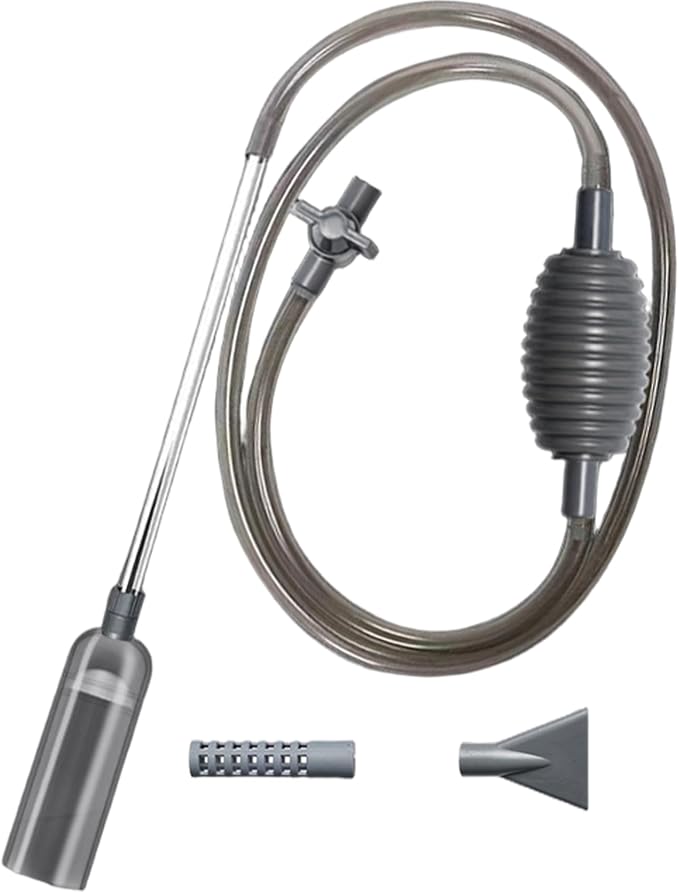 Fish Tank Vacuum Gravel Cleaner Flows Adjustable Fish Tank Siphon with Manual Pump & 3 Different Nozzles Quick & Conveneint Aquarium Water Changer for Home|Gravel Cleaners