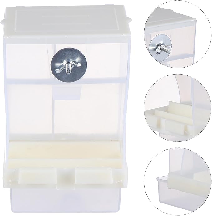 HANABASS Automatic Hanging Bird Feeder with Anti-Spill Feeding Tray Acrylic Seed Feeder for Outdoor Garden Birds and Parrots