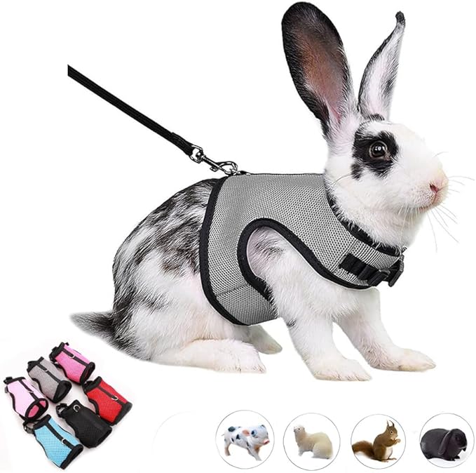Ferret Harness and Leash,Mini Rabbit Harness and Leash Set Eescape Proof Mesh Walking Training for Rat Hamster Squirrel Small Animal Pets Harness,Brown M