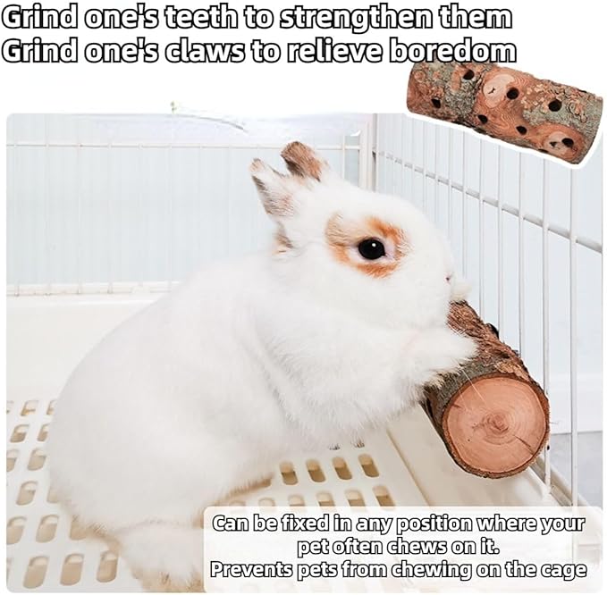 Apple Wood, Small Animals Molar Wood Chew Treats Toys for Rabbits, Hamster, Guinea Pig, Chinchillas, Gerbils, Mice, Rats, Mouse, Bunny (2S)