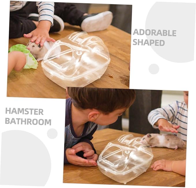 Sosoport Hamster Bath Box Small Pet Bathtub Chinchilla Dust Bath House Sand Substrate Transparent