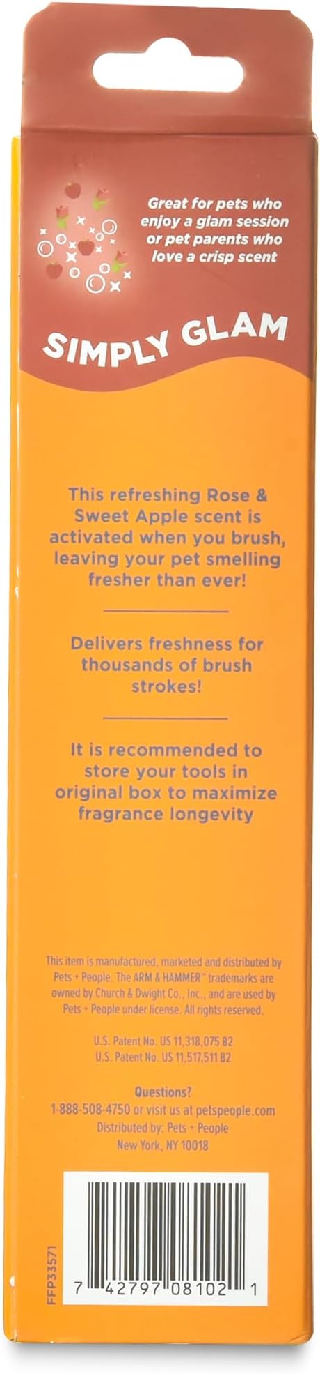 Arm & Hammer Deodorizing 2-in-1 Pin & Bristle Dog Brush, Fragrance Transfer Technology with Baking Soda, Detangling & Shedding, Dog Grooming Brush for Long Hair, Sweet Apple & Rose Scent