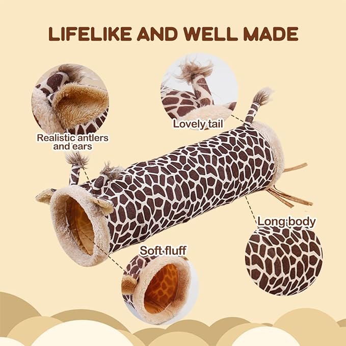 Bunny Guinea Pig Hideout Collapsible, Rat Ferret Tube Hideway, Small Animal Tunnel Toy Cage Accessories for Hedgehog Chinchillas Rabbit
