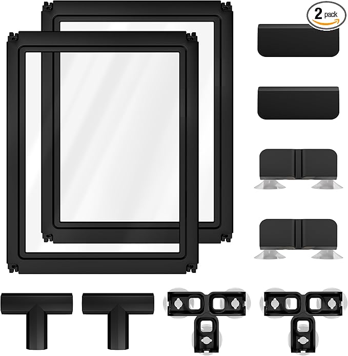 FXW AuraSpace Acrylic Indoor Dog Playpen for Medium Dogs, 35 inch, 2 Panels, Black