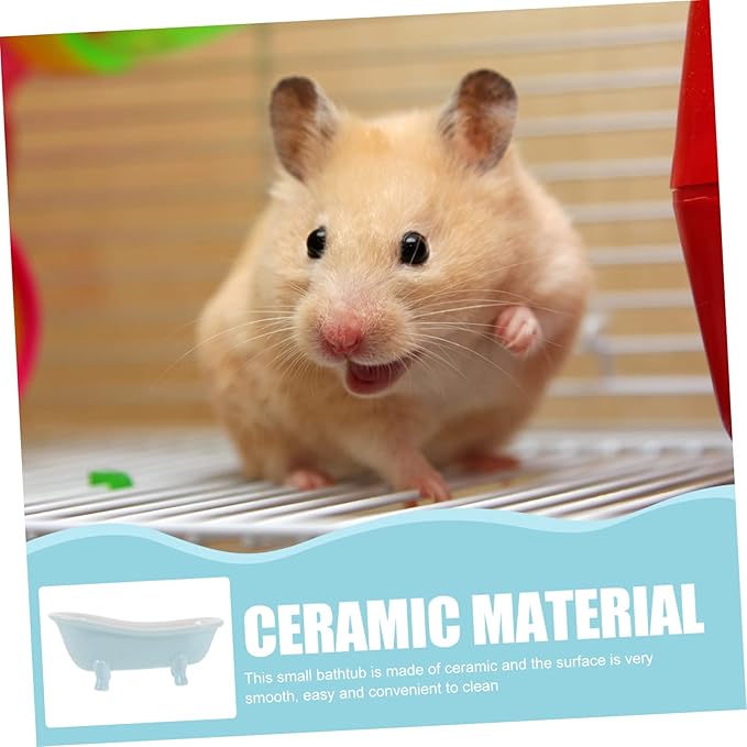 balacoo Hamster Bathtub Ceramic Bathing for Hamsters Guinea Pigs Chinchilla Dust Bath Tub