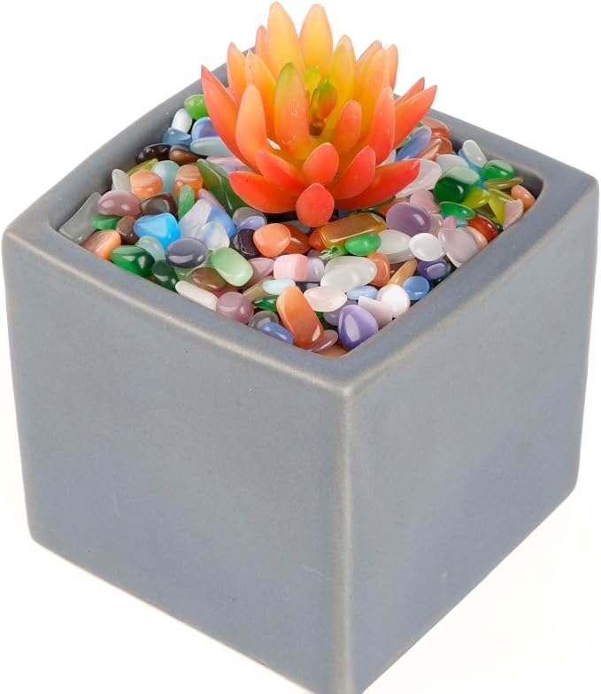 WAYBER Polished Crushed Rainbow Opal Decorative Gravel Stones, 1 Pound | Toxin-free, Colorfast, Great for Reiki Healing, DIY Crafts, Vase Filler, Aquarium Landscaping & Planter Décor
